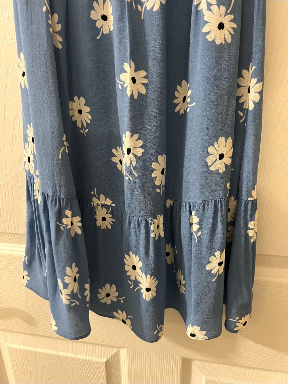 Reformation Kealy Tiered Mini Dress Chelsea Girl Blue Daisy Floral - Picture 7 of 13
